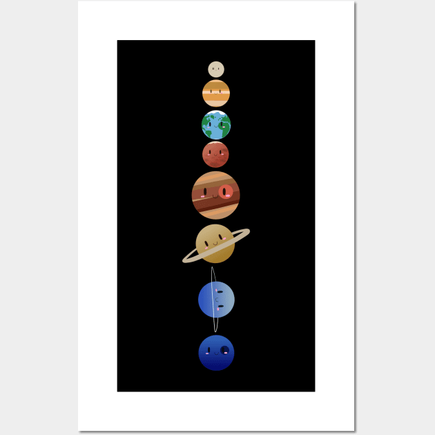 Cute Solar System - All Lined Up Wall Art by SaganPie